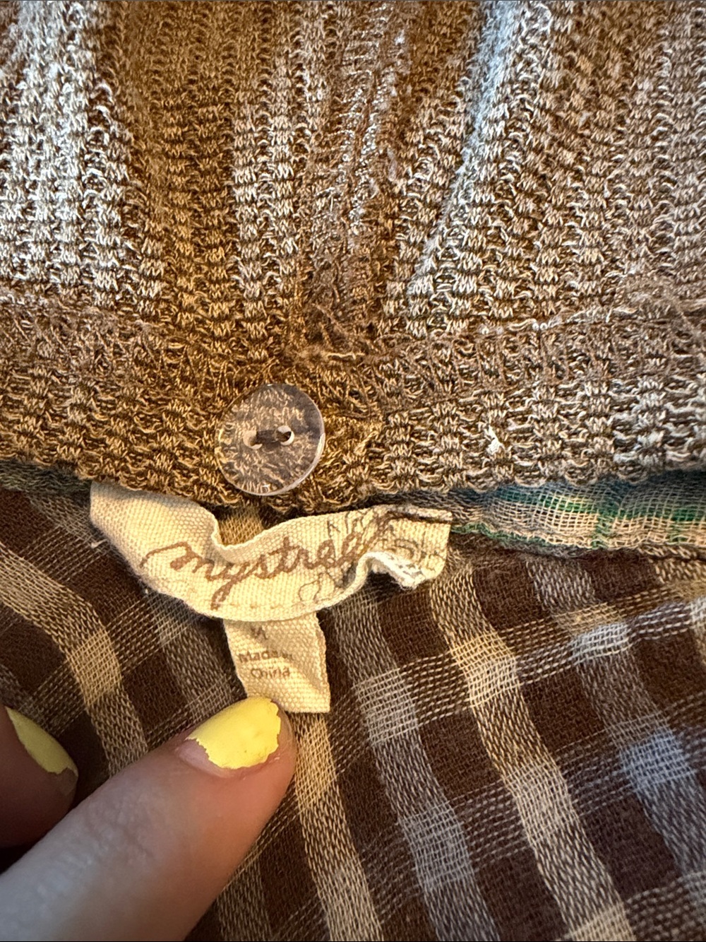 Mystree Brown and Cream Plaid Hooded Shirt Jacket - Picture 2 of 6